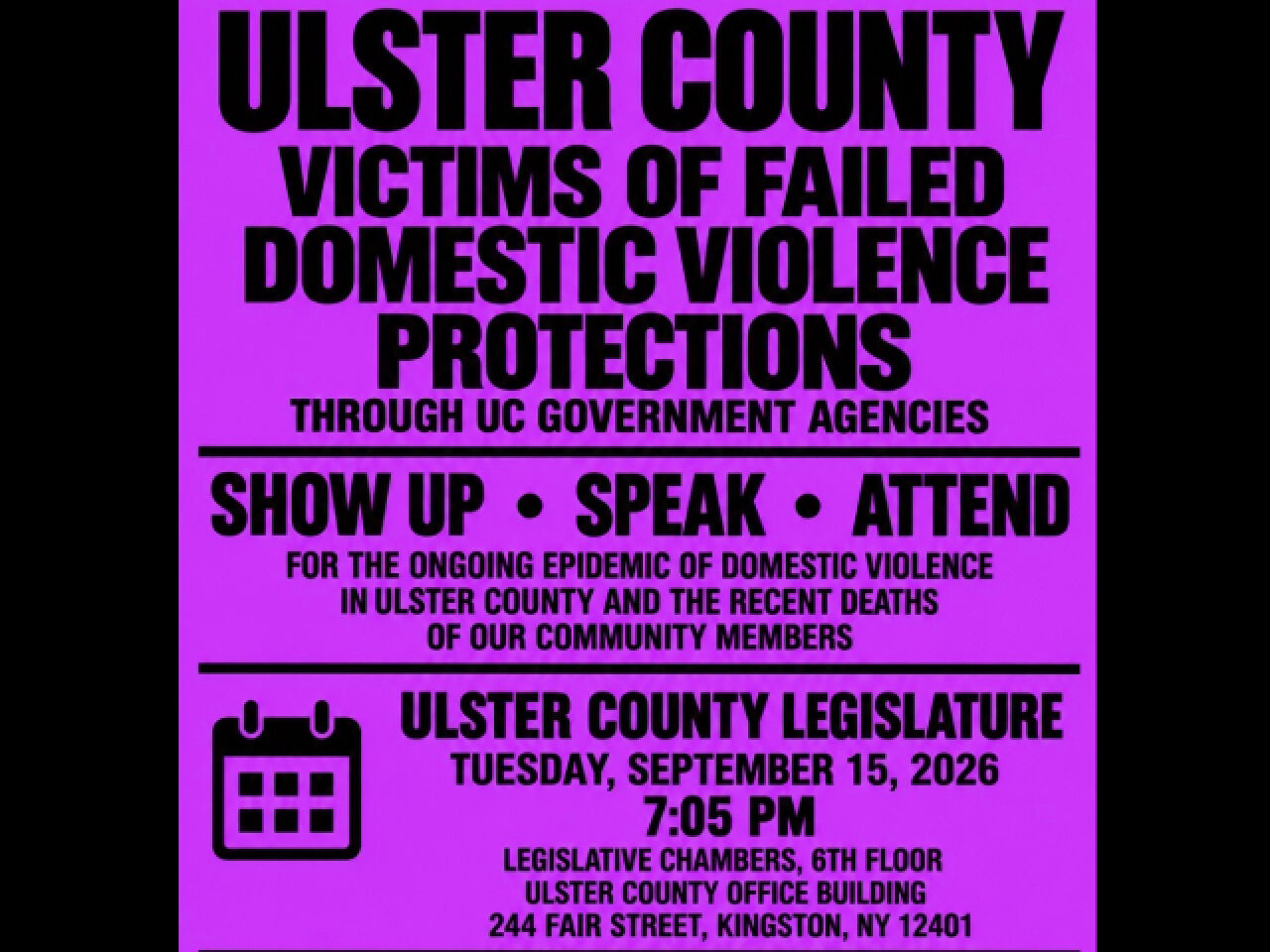 Domestic Violence Protest Planned Against County Leadership