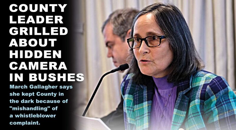 Ulster County Comptroller March Gallagher faced tough questions from the county legislature over a hidden camera investigation into UCAT.